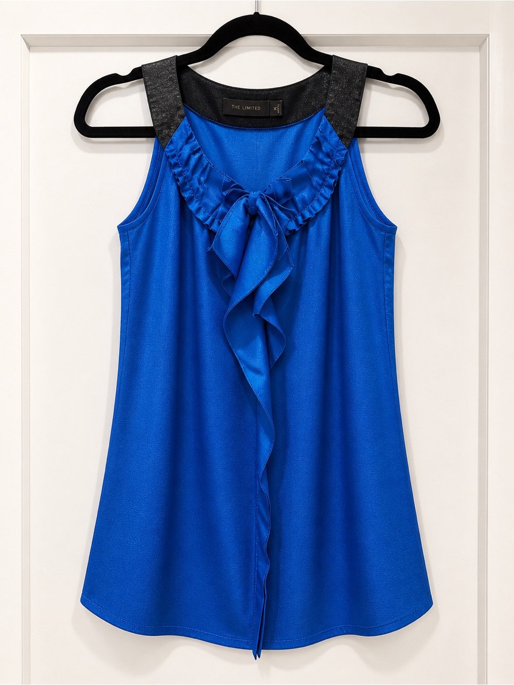 The Limited Royal Blue Ruffle Tie-Neck Sleeveless Camisole